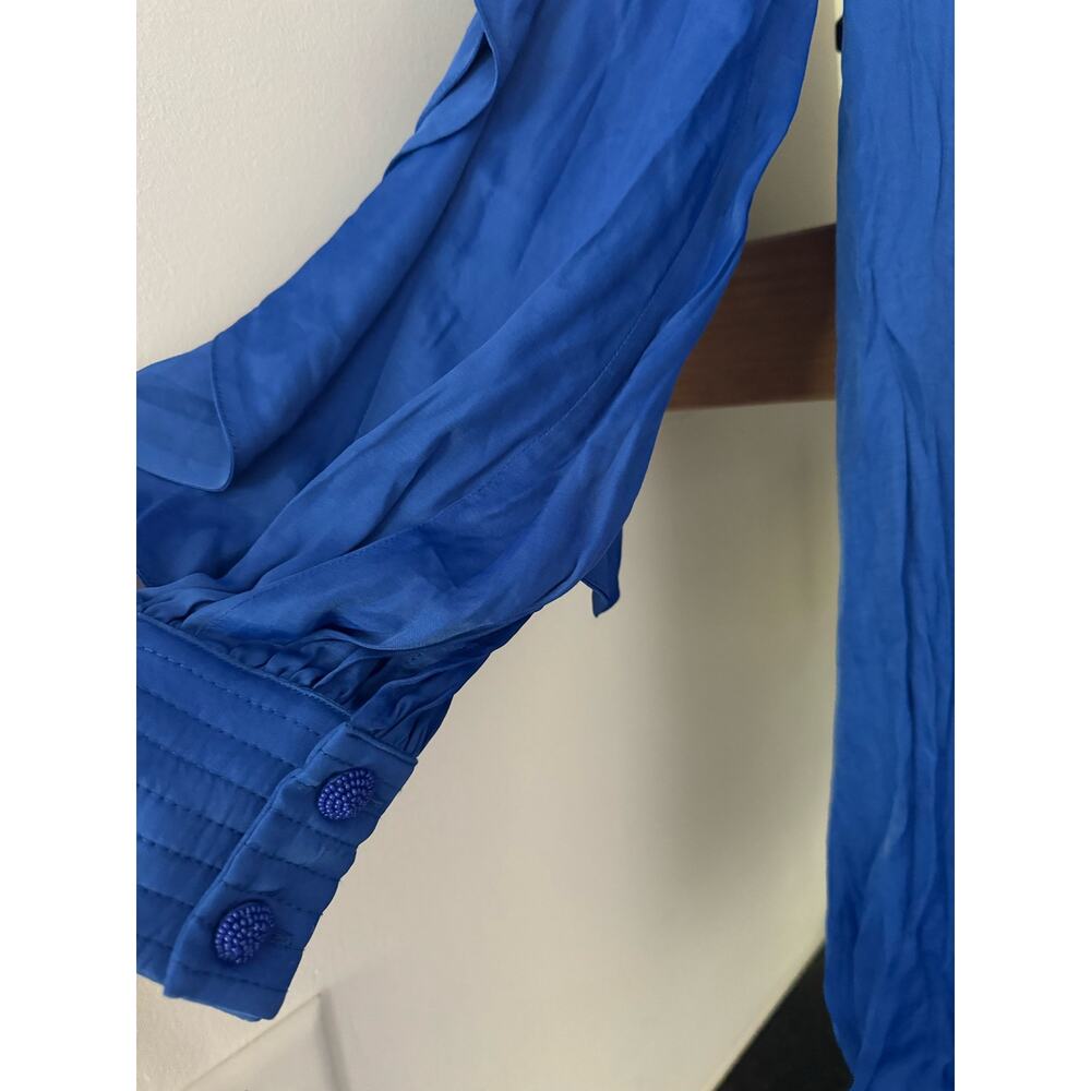 Farm Rio Bright Blue Backless Ruffled Sleeve Mini Dress - Picture 4 of 8